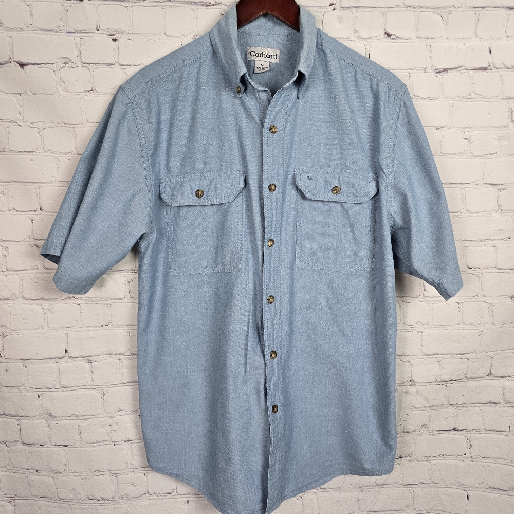 Carhartt Reg Fit. Denim Button Down M Med Blue.